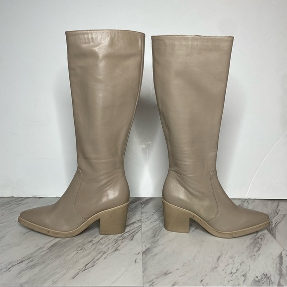 Aquatalia Pointed Toe Leather Tall Boot 7 1/2 - Picture 8 of 16